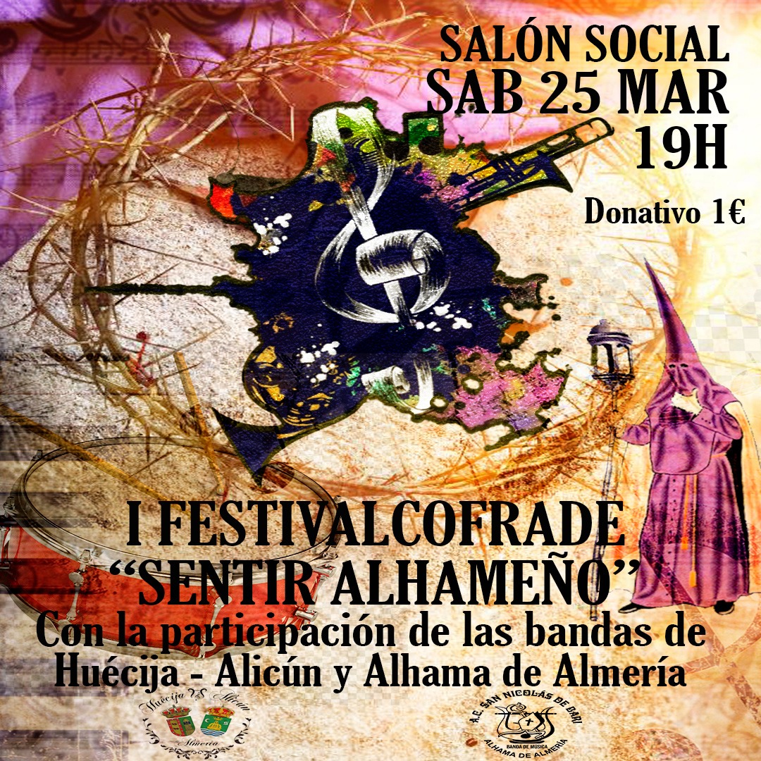 BMHuecijaAlicun's tweet photo. 🎼 CONCIERTO | El próximo Sábado 25 de Marzo estaremos en la vecina localidad de #Alhama en el I Festival Cofrade "Sentir Alhameño" junto a la @bandalhama y que organiza la Cofradía de Costaleros y Costaleras 🎵🎶

📍Salón Social
🗓️ 25/03
🕗 19:00h

#BMHA2023 #Cuaresma2023 https://t.co/i1LKp8zn3e