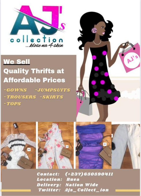 IMMarketers's tweet photo. #AjCollection🛍 sells affordable and quality thrifts at good prices 🤗 
Location Buea but delivery nationwide DM
@Ajs_Collect_ion  to make a purchase https://t.co/lrHbH7i8C6
