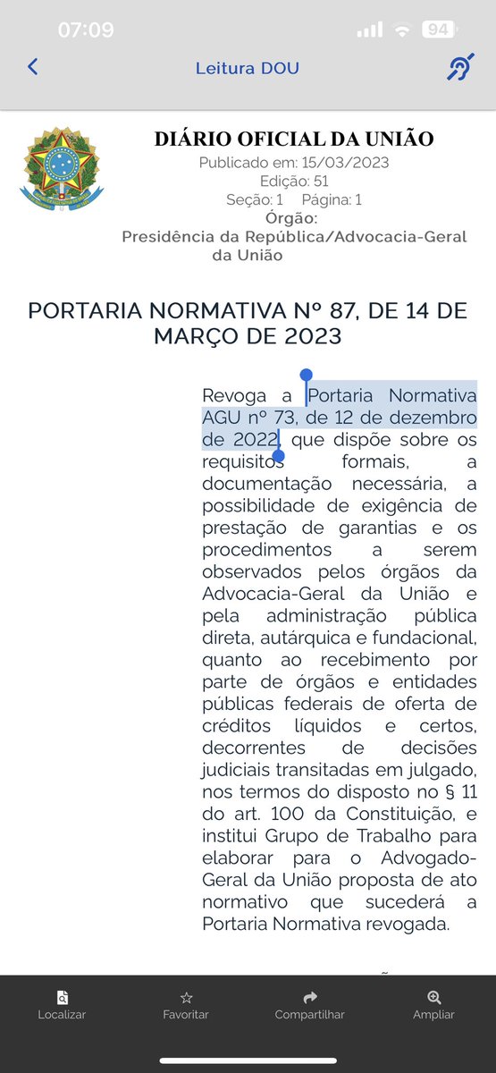 Presidência da república revoga portaria da AGU de 2022 que falava sobre a exigência de prestação de contas de valores recebidos e cria lógico um grupo de trabalho!