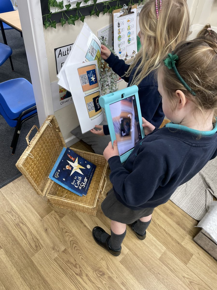 BoughtonHeath's tweet photo. Using IPads and QR codes in reception to listen to stories linked to our topic #pirates #oliverjeffers #authorfocus https://t.co/CLaXiT7rNg