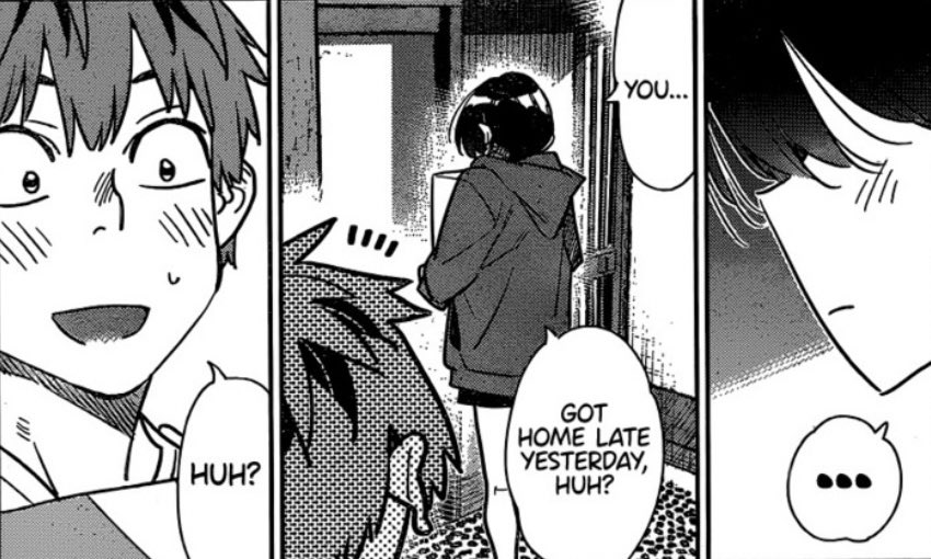 ChizuruIchi's tweet photo. // H-Hey…? — 

I-I wanna a-ask y-you something? Where were you yesterday? 

😒

#KanojoOkarishimasu #Manga #Chapter 274 #KazuyaKinoshita #ChizuruIchinose https://t.co/lYqN61Rijo