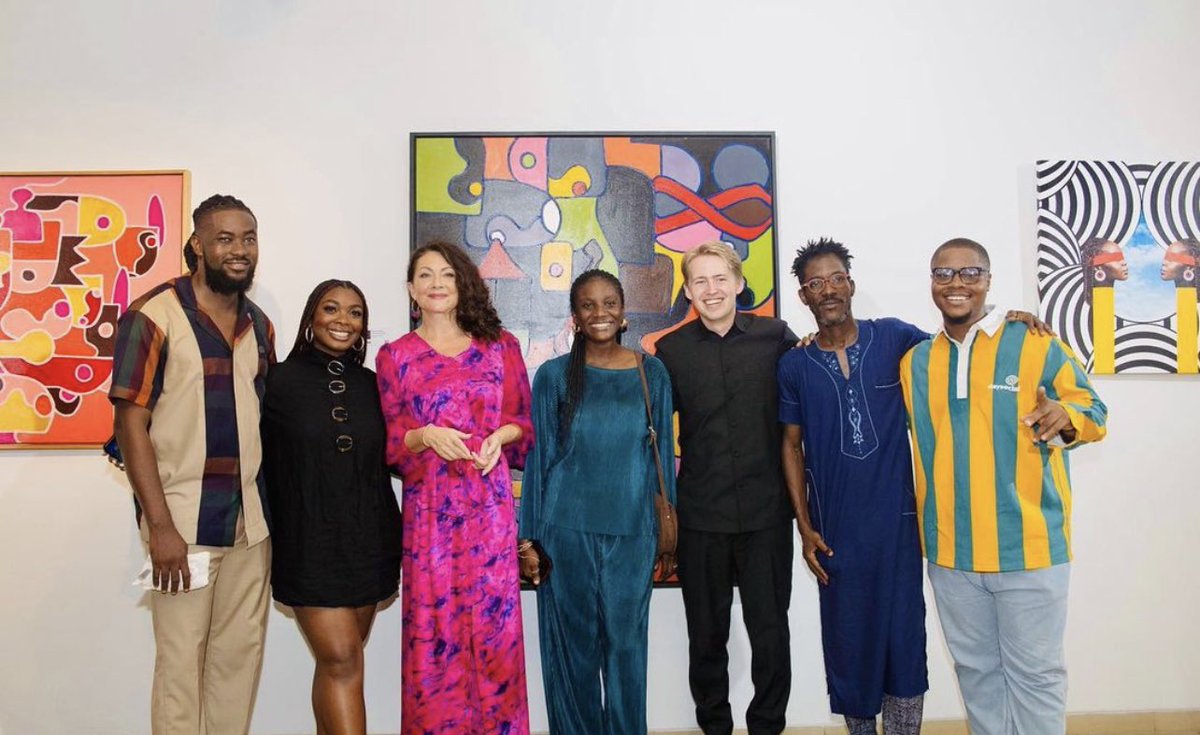Vincipeprah's tweet photo. 3 Decades Around the Sun
Grateful to @NorwayAmbGhana for the opportunity to exhibit my work together with amazing artists @AwoTsegah and @Kwvmekyei curated by @FCA_Ghana.
Thank you to all who came by and for all the support! I love you ❤️ https://t.co/FK5tSv5E9P