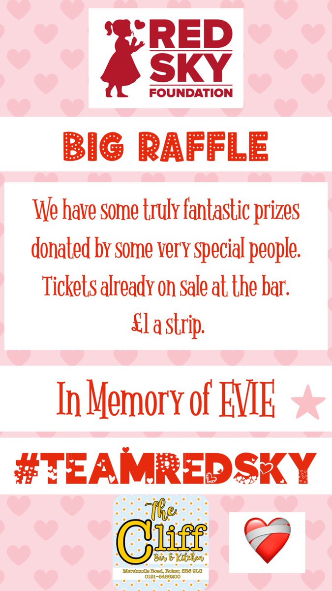 ⭐️ Fancy Dress Fundraiser @_thecliffpub Saturday 18th March in aid of @redskycharity in memory of our beautiful grand daughter EVIE ⭐️
#teamredsky #charity #inmemory #thecliffpubroker