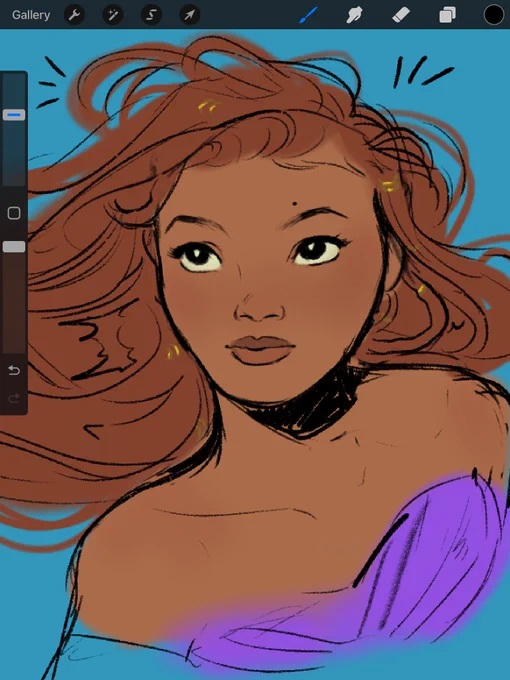Have a lil Halle Bailey sketch bc damn she's so pretty as Ariel 