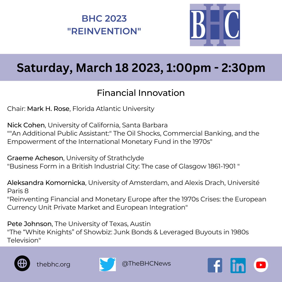 The Business History Conference tweet media