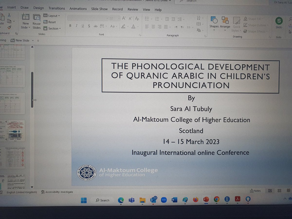 Putting now the final touches on my presentation at Inaugural International online conference 🙂. #QLG #Quranic #Linguistics #Arabic #Learning #Online #Phonology  #conference #languages <a href="/SUCulture_Comm/">School of Culture and Communication</a> <a href="/SwanseaUni/">Swansea University</a>