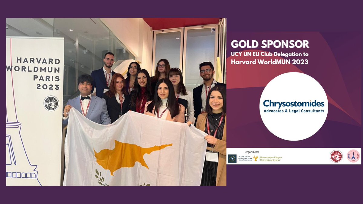 ChrysostomidesK's tweet photo. We are proud to support the @UCYOfficial UN EU Club delegation to this year's #HarvardWorldMUN event taking place #Paris. #WorldMUN is the world's most internationally diverse college-level Model @UN conference. Wishing the delegates an unforgettable experience! #Chrysostomides https://t.co/RlKP5P1gRA