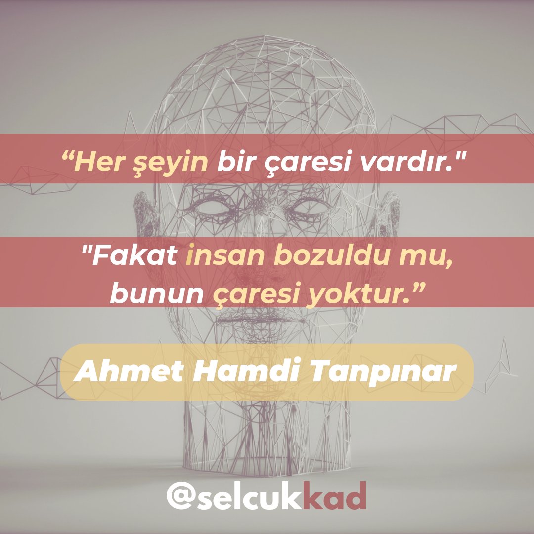#selkad #selçuküniversitesi #alıntı #anlatı 
#ahmethamditanpınar #çare #insan #oku #ilerle #anla #öğren #human #humanity #quatitation #narrative #resort #read 
#advance #learn #understand #stayhuman
#behuman #keşfet #thursday #gününsözü #word #book #medeniyet