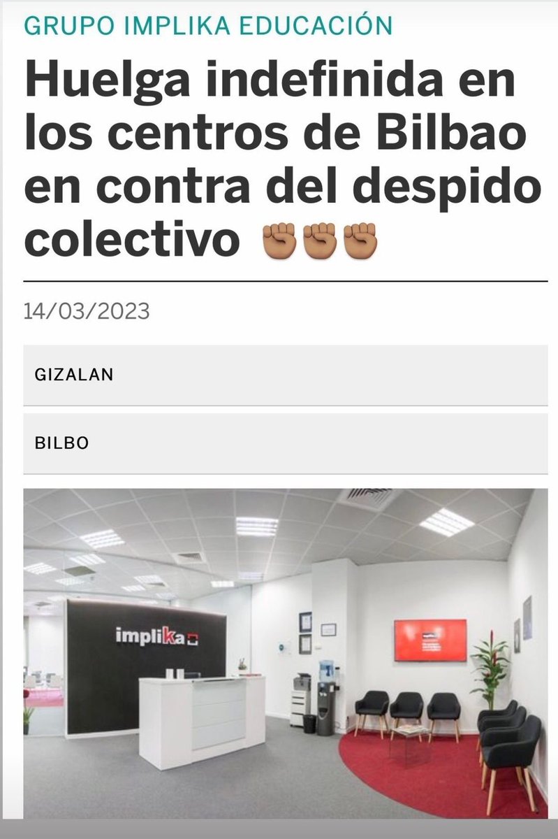 saray_dacosta's tweet photo. #Implika en #Huelgaindefinida por el interés de #Educabidco de despedir al 51% de los trabajadores, 185 personas. @MasterDGrupo @institutoMEDAC @Implika_Formac https://t.co/8fkiYLolkr