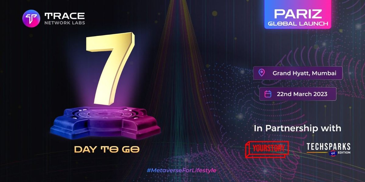 DubayAkansha's tweet photo. @trace_network going to launch #PARIZ in the Metaverse on 22-March 🥳

Come join the fun and learn something new!🎊🚀
Link: https://t.co/WyXfCmSfNj https://t.co/2cU5qoRr1c