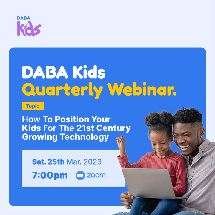 daba_kids's tweet photo. ATTENTION!
Are you concerned about how to position your kids for the growing technology in the 21st century?
Join our FREE live event on Zoom on March 25th, 2023, to get valuable insights and tips on how to navigate this rapidly changing digital world. #GrowingTechnology https://t.co/6CvJdfVitH