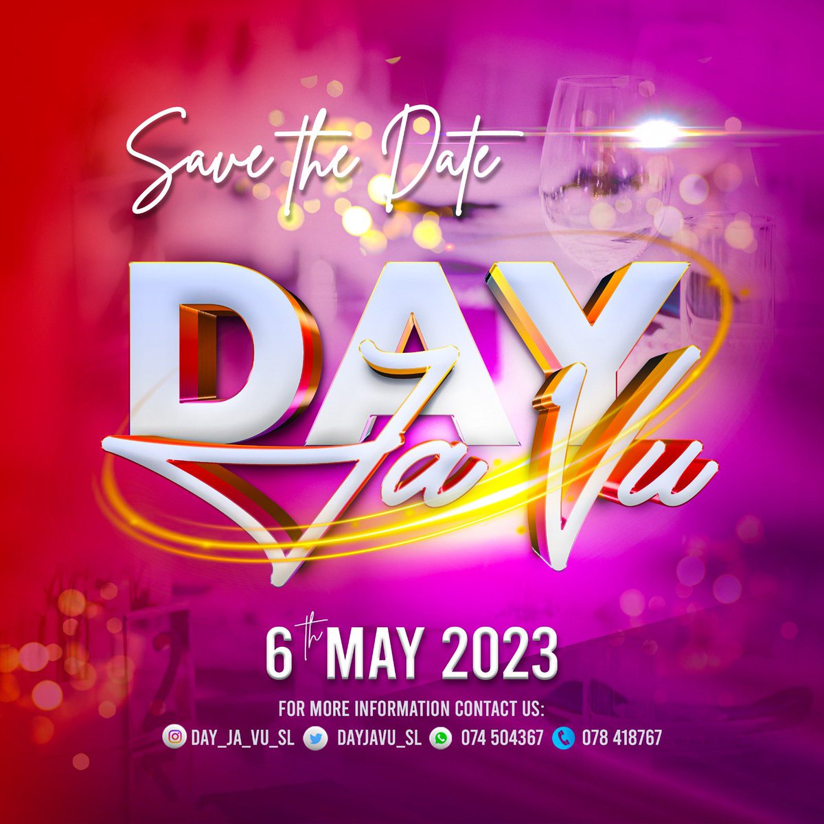 Dayjavu_SL's tweet photo. Hello! We’ve missed you! Day Ja Vu is back on May 6th. Please save the date and retweet. Thank you! https://t.co/VlEfrUgxWV