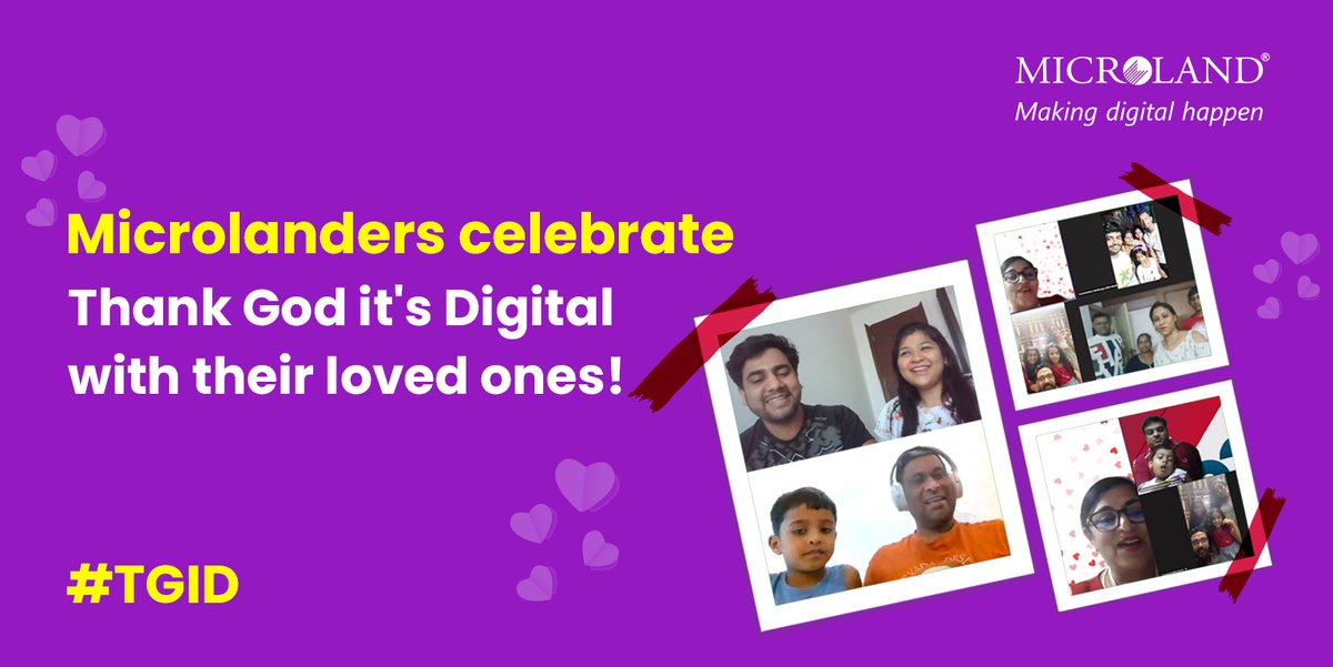 MicrolandLtd's tweet photo. #Microlanders came together to celebrate love! While we set aside a special day as a celebration of love, we believe that it can be shared with anyone who holds a special place in our hearts. Let's raise a toast for more such times with our loved ones!
#makingdigitalhappen #TGID https://t.co/wQvoejPgdM