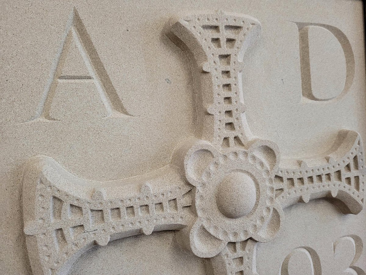 DCathFriends's tweet photo. In 2022 @DCathFriends were gifted a beautifully carved stone St Cuthbert's Cross by @durhamcathedral stonemason Steve Mann.

We'll be displaying the cross for you all to see as part of our 90th Anniversary Celebrations.

#StCuthbert #Stonemason #HeritageSkill #Durham https://t.co/5PDrbTNaJc