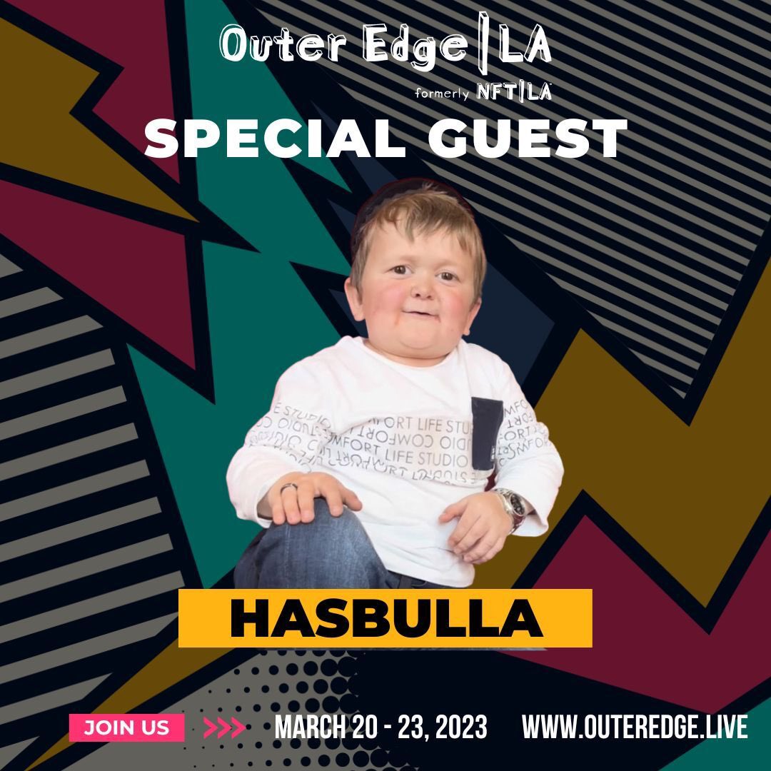 Hasbulla's tweet photo. It’s almost time🔥🔥

To celebrate we are giving away 5 GA passes to Outer Edge LA!!!

To enter all you have to do is follow

@hasbulla_nft✅
@NFTLAlive ✅
@rothschildjr_ ✅

Like and RT✅

Tag two frens you want to join you!

48⏰ https://t.co/TF47ouJJBG