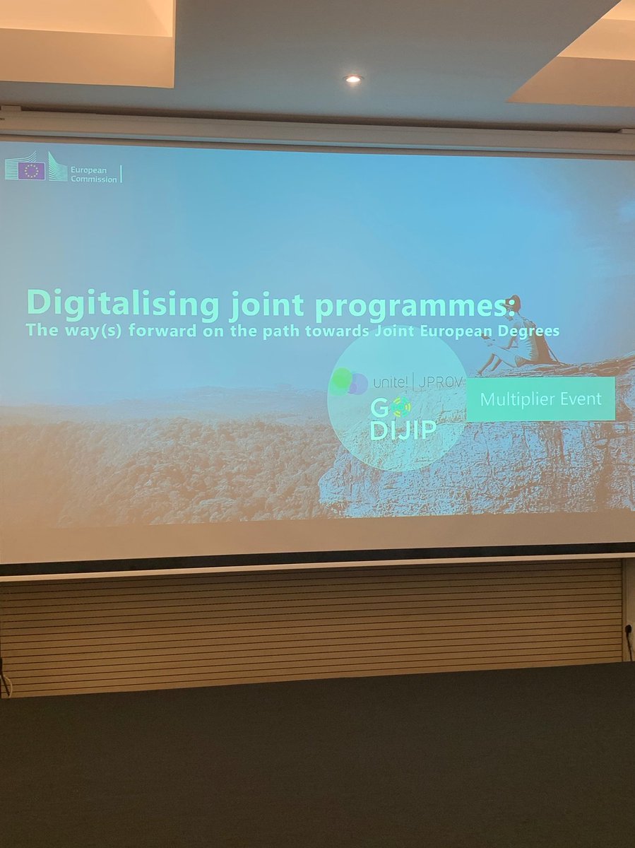4EUplusAlliance's tweet photo. Making digital education both innovative &amp; meaningful: Today we're in Brussels 🇪🇺 at the event "Digitilising joint programmes: The way(s) forward on the path towards Joint European Degrees". The #EuropeanDegreeLabel pilot project that #4EUplus is part of is also being discussed. https://t.co/aGvTAL2G0g