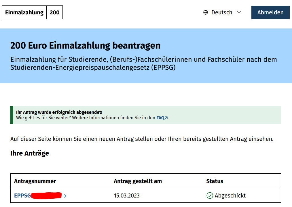 Martin_Knopp_'s tweet photo. Endlich geschafft

Nach 2h ist der Antrag eingegangen

#Einmalzahlung200 #bundid https://t.co/8YhQipmDEv