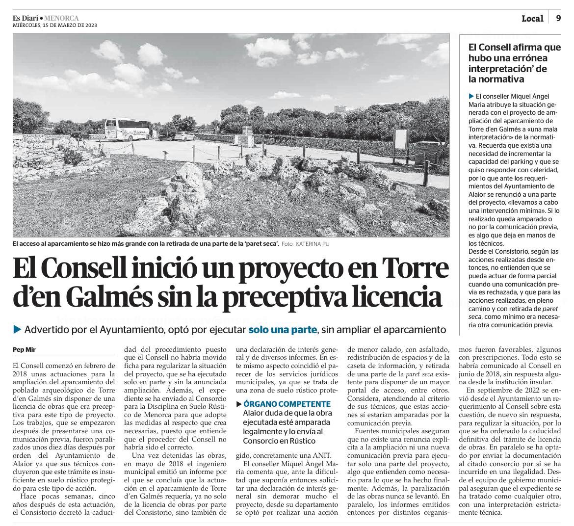 ppmenorca's tweet photo. 🔴 ¿De verdad el Consell no sabía que para ampliar un parking en suelo rústico protegido era necesario una licencia con Declaración de Interés General? 
🔴 ¿Quién está al mando? 
#menorca https://t.co/NK93I2RWWk