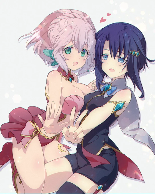#女の子二人のイラストを貼る見た人もやる(*'꒳`*)人(*'꒳`*) 