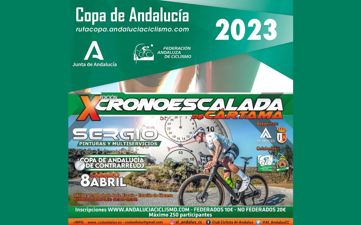 Cronoescalada a la Ermita de las Tres Cruces 2023

#Cronoescalada
#CiclismoDeCarretera
#CopaDeAndalucía
#ErmitaDeLasTresCruces
#Cártama
#CiclismoEnAndalucía
#CopaDeAndalucíaDeCiclismo
#AndalucíaCiclista
#CiclismoMalaga
#CiclismoDeMontaña

valledelguadalhorce.org/cronoescalada-…