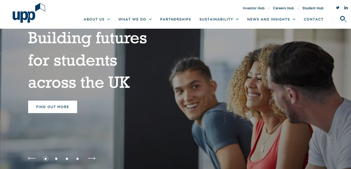 We are delighted to announce our new corporate website is now live with a host of new features including a student hub, careers hub, and a refreshed investor hub with our latest Annual Report. Take a journey through the site here: upp-ltd.com