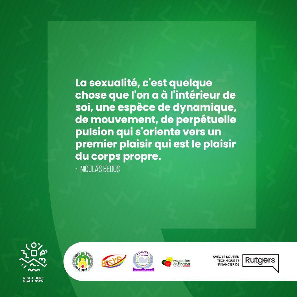 La sexualité est une des meilleures réponses apportées à notre corps pour lui donner du plaisir et des good vybes. Faisons l’effort de maintenir le corps en santé et de prévenir toute forme d’infections pouvant affecter négativement son bien-être.

#rhrn2benin #icietmaintenant