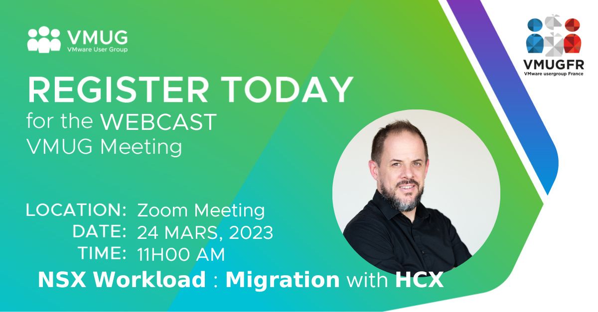 VMUG France (@vmugfr) on Twitter photo Don't miss the next #VMUGFR event on 3/24! with Thomas Chaillou, great session in perspective !
🤜Register : zoom.us/meeting/regist… <a href="/VMware_Fr/">VMware France</a> <a href="/vExpert/">VMware vExpert</a> <a href="/MyVMUG/">VMware User Group</a> #VMUG #VMUGFR Don't miss the next #VMUGFR event on 3/24! with Thomas Chaillou, great session in perspective !
🤜Register : zoom.us/meeting/regist… <a href="/VMware_Fr/">VMware France</a> <a href="/vExpert/">VMware vExpert</a> <a href="/MyVMUG/">VMware User Group</a> #VMUG #VMUGFR