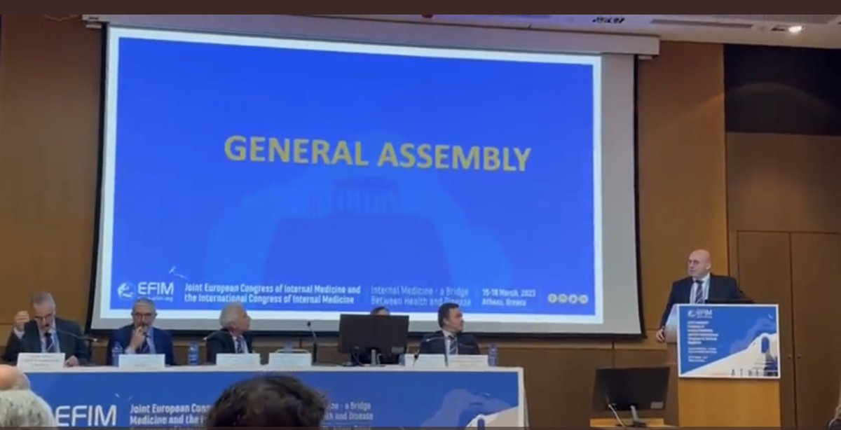 EASOobesity's tweet photo. Great to see Professor Dror Dicker, #OMTF Co-chair and current President of @EFIM_EU opening the General Assembly of #ECIM2023 in Athens. @ProfBatterhamMD presents on #obesity - a key theme for all working in #internalmedicine. Thanks @Sociedad_SEMI! https://t.co/zgMSefdaaD