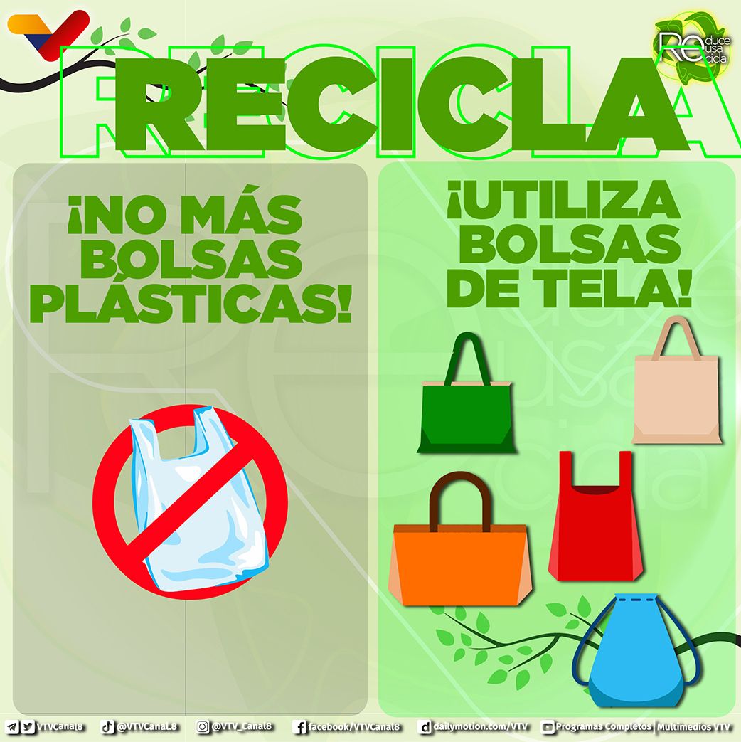 VTVcanal8's tweet photo. #CuidaElAmbiente🌎| Las bolsas plásticas son de poco uso, y como desecho tardan miles de años en descomponerse❌

#ChávezHechoMillones https://t.co/5Jk6PGaRRJ