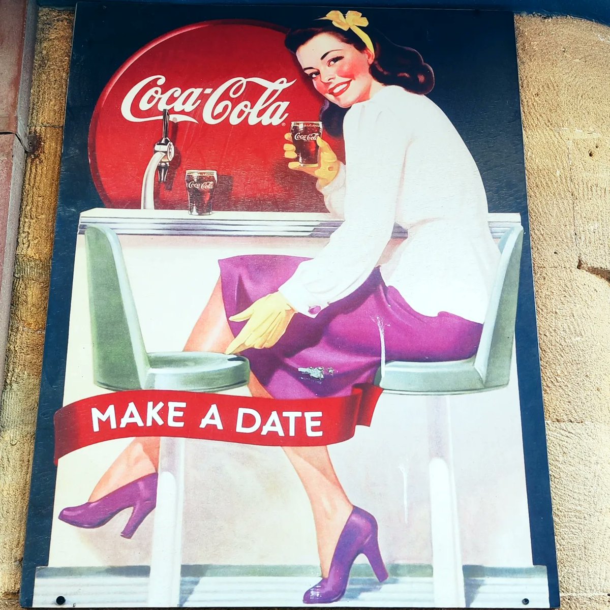 Old billboard from another era on the Turkish side of Nicosia