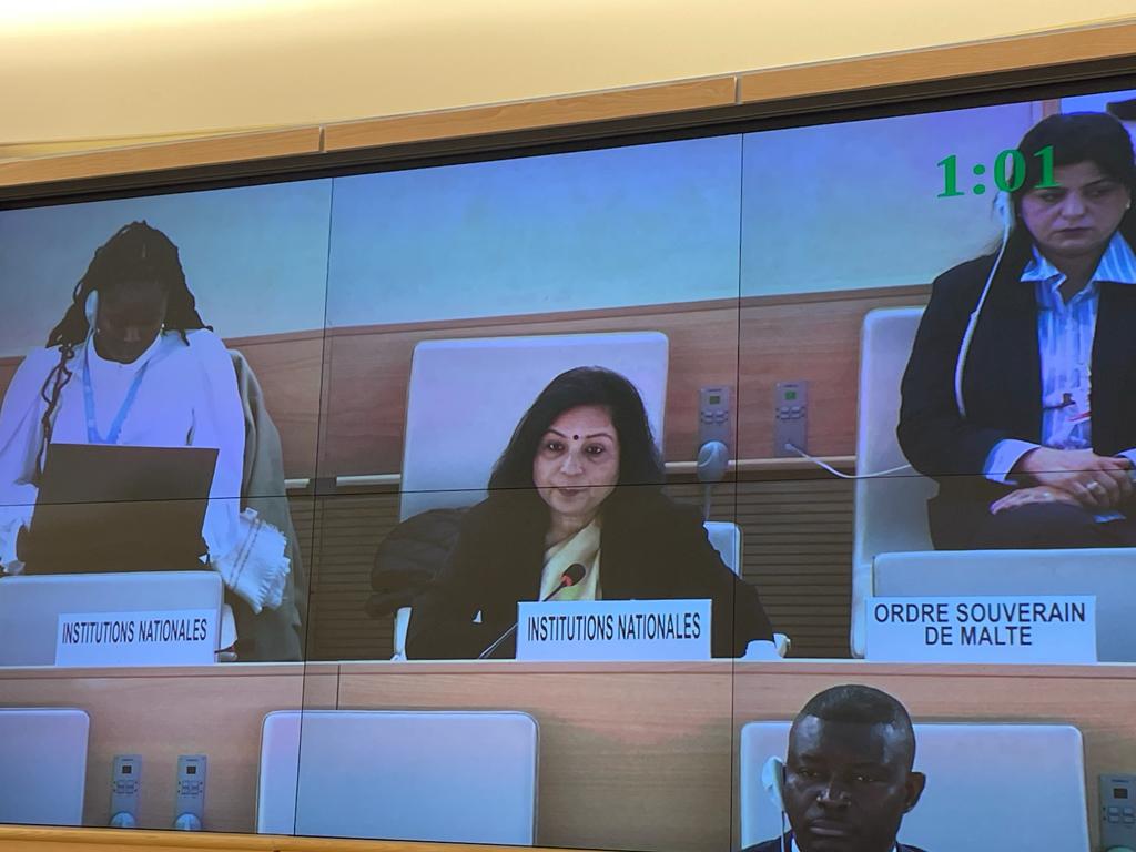 NHRC Joint Secretary, Mrs. Anita Sinha spoke in the 52nd session of @UN_HRC under the agenda item: Interactive Dialogue with Special Rapporteur on Right to  Privacy. 
#HR4All
#Standup4HumanRight

@IndraManiPR @IndiaUNGeneva

@ANI @PTI_News @PIB_India