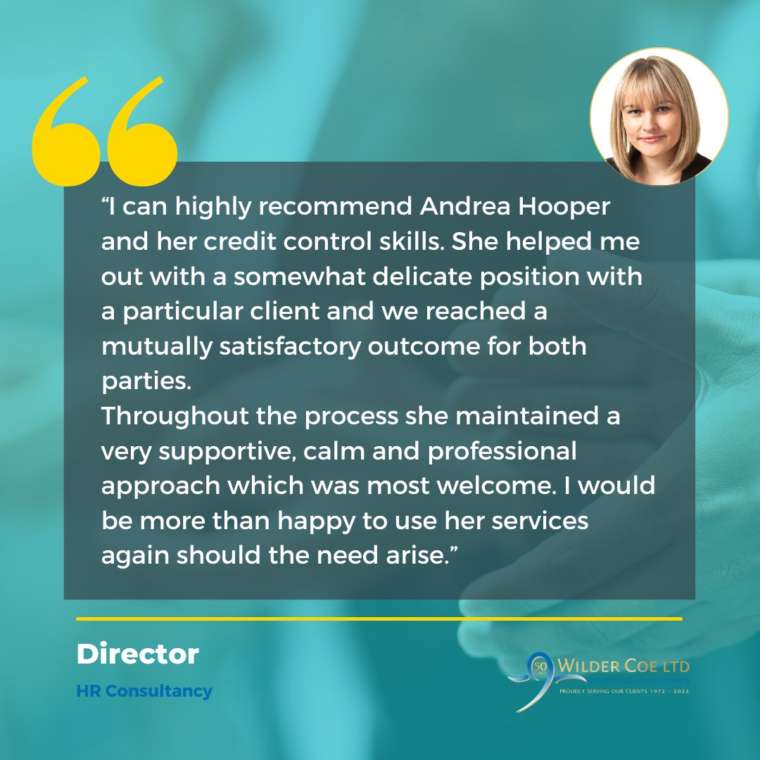 Andrea Hooper recently helped the Director of an HR Consultancy through a complicated matter. Pleased with the result, we are delighted to receive her kind feedback. 

#testimonial #Feedback #creditcontrol #creditmanagement