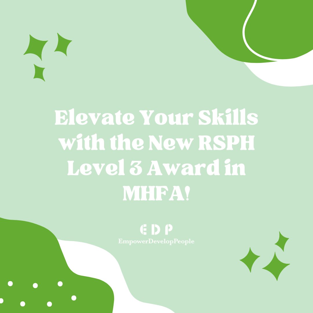 EDPTraining 🧡 (@edptraining1) on Twitter photo MHFA England has added a new level to their mental health first aid training. Our director Bianca has already done hers - are you ready to do yours? 💚
Sign up to our MHFA training ⬇️💚
edptraining.co.uk/adult-mental-h…
#MHFA #mentalhealthawareness MHFA England has added a new level to their mental health first aid training. Our director Bianca has already done hers - are you ready to do yours? 💚
Sign up to our MHFA training ⬇️💚
edptraining.co.uk/adult-mental-h…
#MHFA #mentalhealthawareness