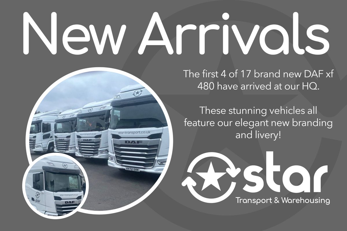 🚛 NEW arrivals at Star Transport 🚛

👇  Full more info about all the services we offer please contact:

📧  info@star-transport.co.uk    
☎️ 01842 752603

#eastanglia #palletnetwork #transport #logistics #customerservice #warehousing #groupage #freight #transportation