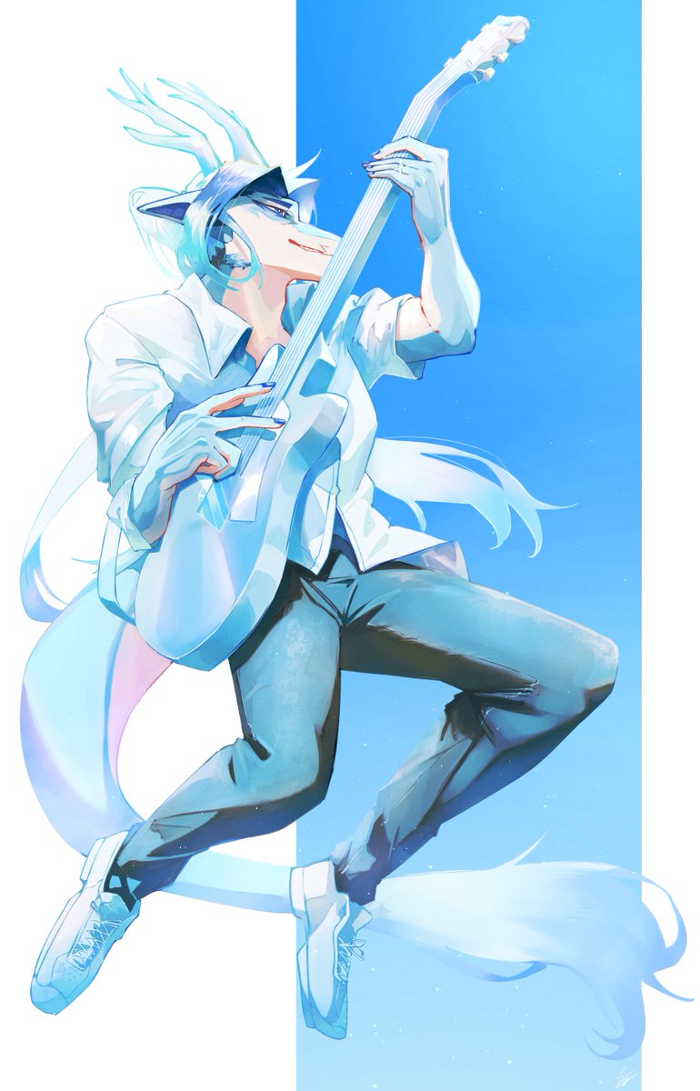 instrument solo pants shirt shoes white shirt tail  illustration images