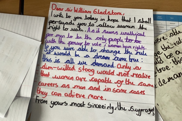 missakershaw's tweet photo. Wow! Look at these amazing shared writes! We received a letter from a suffragist, urging us to help her to persuade William Gladstone to give women the right to vote. Can you spot the subjunctive? @WCPSc2023 @WCommonPS #WCPSLiteracy #Hookwithabook @theliteracytree https://t.co/jDMoQ2E24V