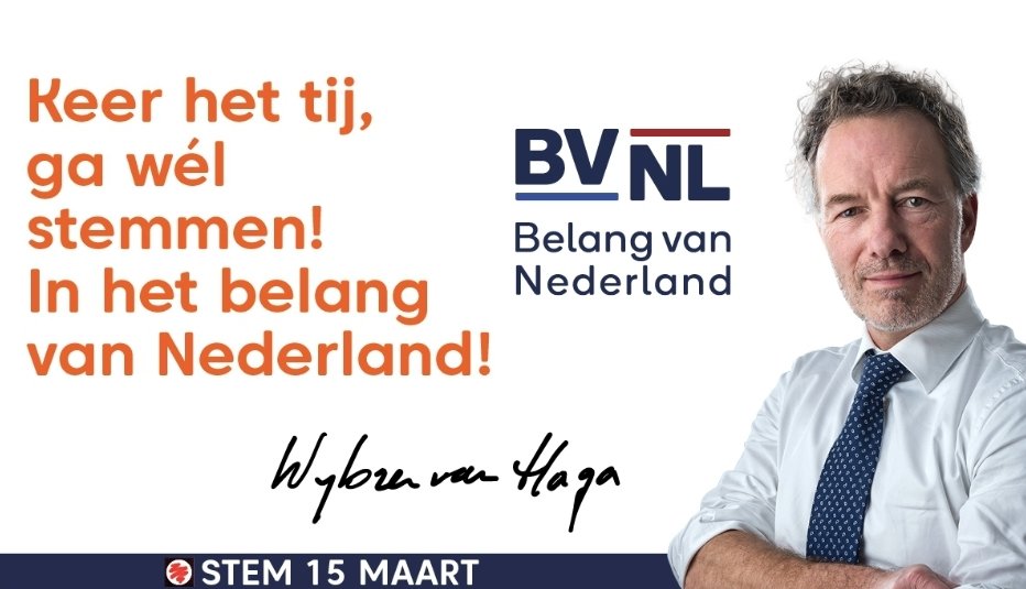 WybrenvanHaga's tweet photo. Vergeet niet te stemmen!
Laten we de afbraak van ons mooie land stoppen en Nederland weer gezond maken!
#BVBL #NederlandKiest https://t.co/L3wdD9RrFW