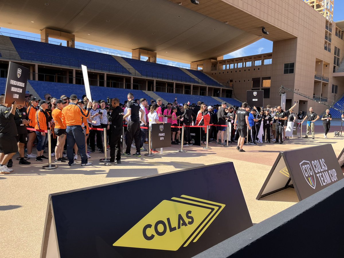 GroupeColas's tweet photo. Les finales de la #ColasTeamCup, ça commence aujourd’hui. Les 230 collaborateurs et 58 étudiants qualifiés pour les épreuves sportives et créatives vont s’élancer sur le grande Stade et la Palmeraie de Marrakech pour réaliser leur meilleure performance https://t.co/omxKznZPAW https://t.co/erOtTLJNgr