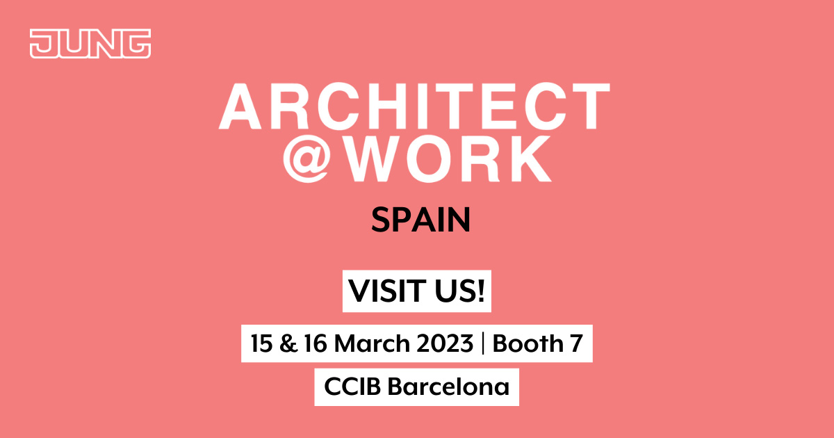 Jung_Iberica's tweet photo. Hoy y mañana estamos en ARCHITECT@WORK, en Barcelona. ¡Pasa por nuestro stand y te enseñaremos lo último de JUNG!

@ATW_INTL #architectwork #architecture #arquitectura #arquitecturaydiseño #Jung #jungroom #architect #homedecor #deco #homedesign #architecture_hunter #realestate https://t.co/8631LfJ8hu