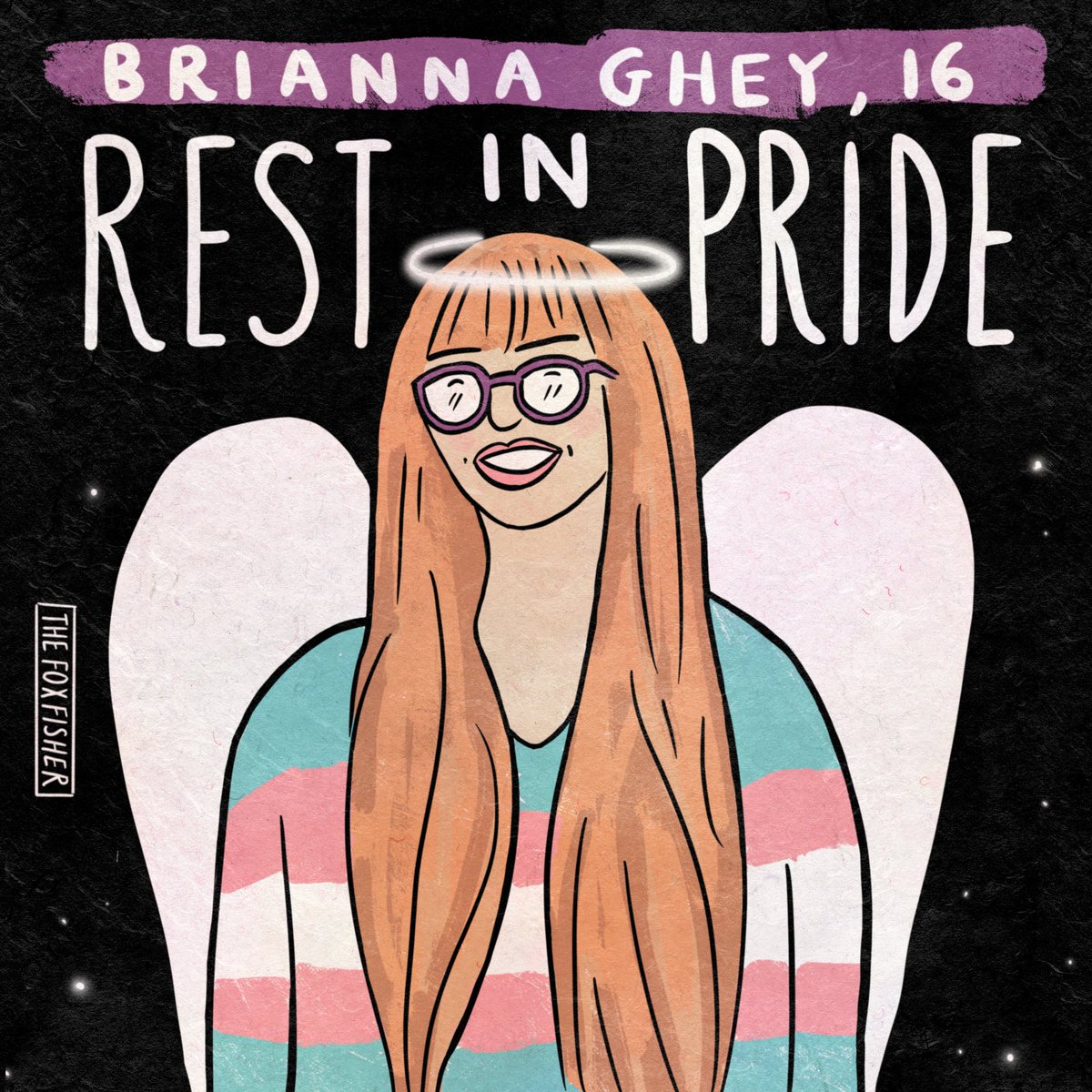 theFoxFisher's tweet photo. My heart goes out to Brianna Ghey and her loved ones today, as they lay her to rest. Brianna deserved the right to grow old and live a full life as a trans woman. Rest in Pride Brianna <3 #BriannaGhey https://t.co/47Bs3MlqrF