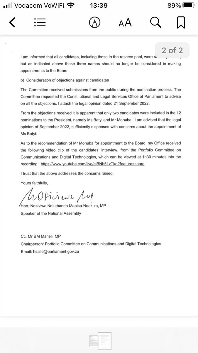 JustineLimLaw's tweet photo. trying to foment a constitutional crisis to get @PhathiswaPM off the list of recommended candidates AFTER the fact, they will be acting unlawfully.
Civil society @MediaMattersZA and @SOSCoalition will act to protect the public interest and to uphold the #BroadcastingAct. https://t.co/riTpPsFEPG