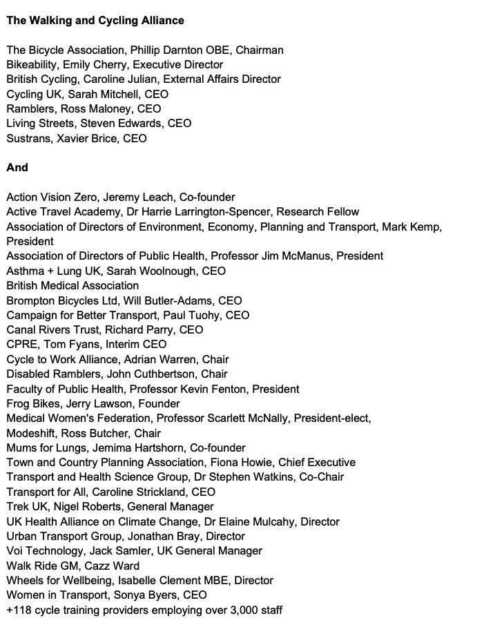APPGCW's tweet photo. The Walking and Cycling Alliance have written to the Prime Minister about last week's cuts to the active travel budget. They have taken out a full page advert in The Times today, with the letter. https://t.co/fVKcWjvPMd