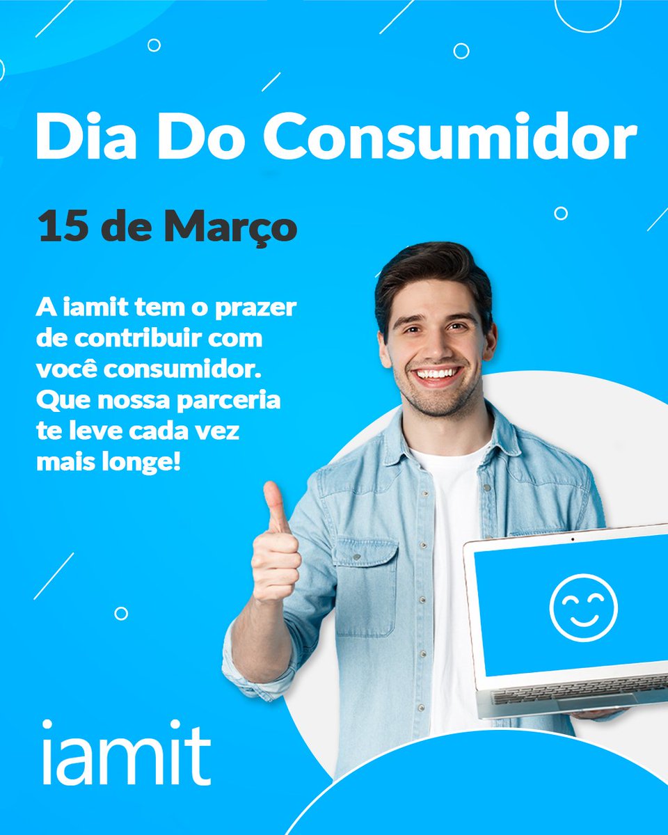 iamitsolucoes's tweet photo. A iamit agradece, você consumidor por ser nossa maior motivação para entregas com excelência e eficiência. #iamit #somosti #diadoconsumidor #tecnologia https://t.co/3c8uKcPrf4