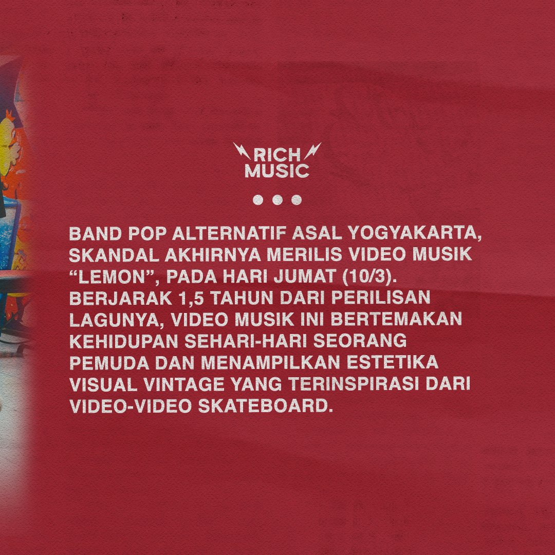richmusiconline's tweet photo. "Apa yang kukejar rasanya tak wajar, apa yang kurasa sudah biarlah." Ya, lirik tersebut merupakan penggalan dari nomor unggulan milik @skandalrockband yang sudah dibuat video musiknya dan bisa ditonton di kanal YouTube mereka, friend!

https://t.co/GFkkty46rw https://t.co/uXnBZcCbuy