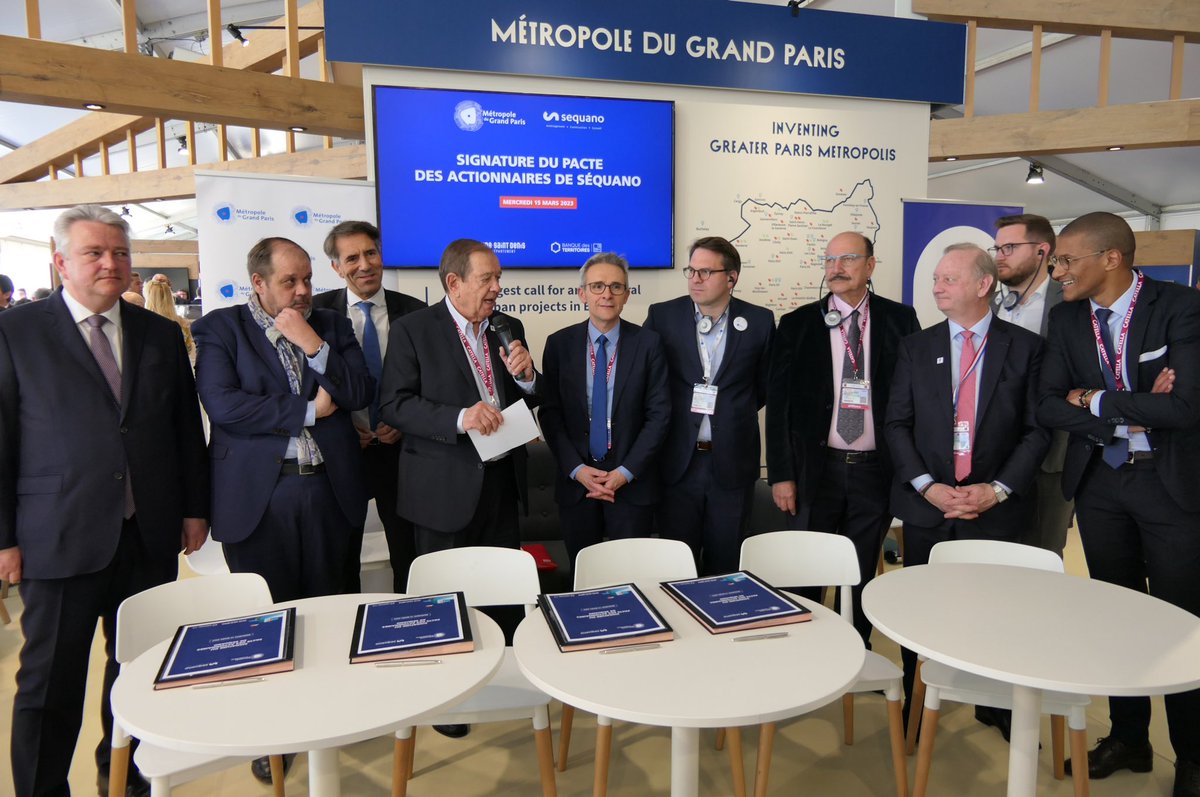 .<a href="/GrandParisMGP/">Métropole du Grand Paris</a> signe le pacte d’actionnaires de <a href="/Sequano_alv/">Séquano</a> avec la <a href="/caissedesdepots/">Caisse des Dépôts</a> et <a href="/seinesaintdenis/">Département de Seine-Saint-Denis</a> ✍️
Un événement en présence de <a href="/patrick_ollier/">Patrick OLLIER</a>, <a href="/StephanTroussel/">Stéphane Troussel</a>, @BdT_IDF, <a href="/fmolossi93/">Frédéric Molossi</a>, Pascal POPELIN, <a href="/geoffroyboulard/">Geoffroy Boulard</a>, <a href="/ericcesari/">Eric Cesari</a>, <a href="/QuentinGesell/">Quentin Gesell</a>, <a href="/karim_bouamrane/">Karim Bouamrane</a> et