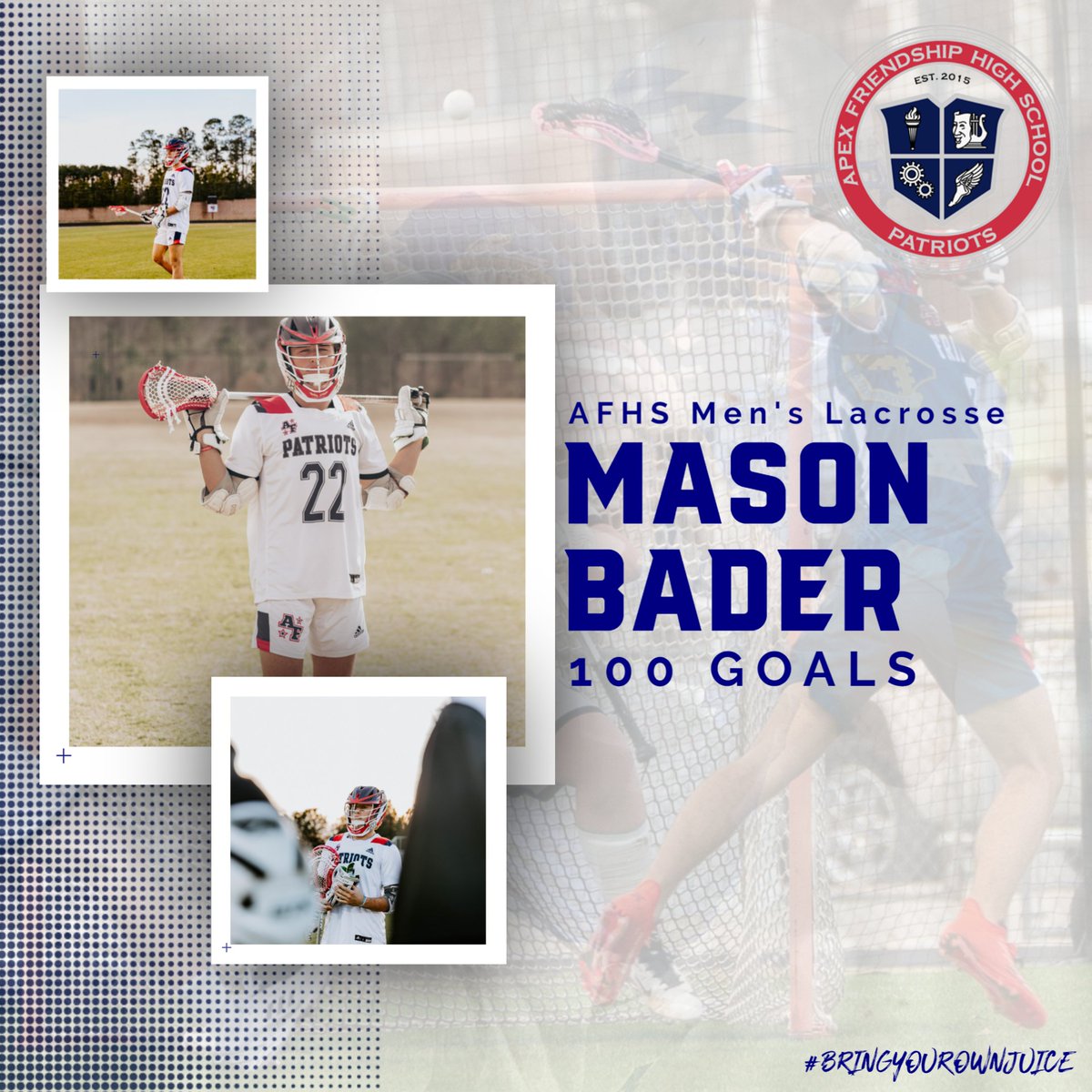 AFHS_mlax's tweet photo. Congrats to @mbader_22 for hitting 100 Career Goals last night, he also set a new AFHS record for most career goals for AFHS in only his Junior Year! https://t.co/nwyQH4HRBu