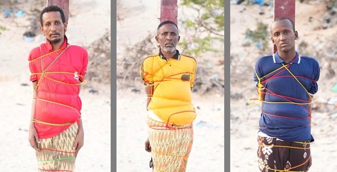 TheTruthPanther's tweet photo. Somalia's armed forces court on Wednesday morning executed three men convicted of working with Al-Shabaab, the Al-Qaeda affiliate in East Africa. The convicts - Mohammed Abdulle Abkow , Sharif Mohamed Barqadle and Mohamed Abdi Nur Jirow  faced the firing squad in the morning. https://t.co/ziZPIU4T46