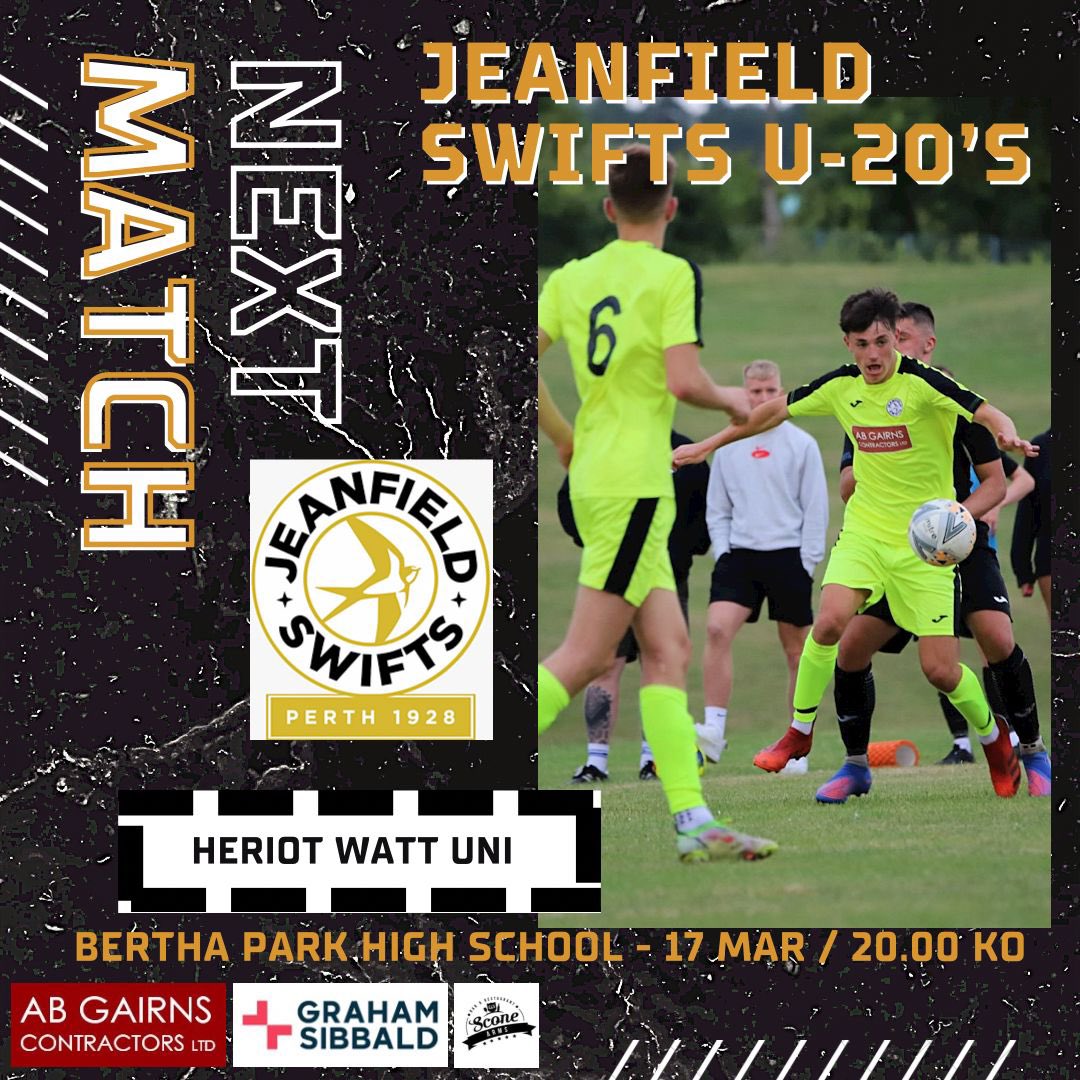 JeanfieldU20's tweet photo. This Friday we take on @hwufc 20s in a @OfficialSLDFL Conference B Match.

Kick off is 8pm, and entry is £2 on the gate ⚽️ https://t.co/Qs6Pgw4GNB