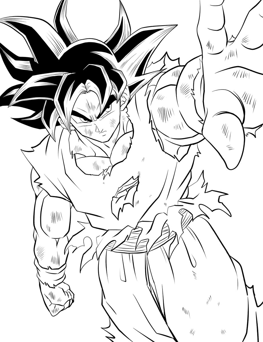 過去絵の線画
#ドラゴンボール #イラスト 