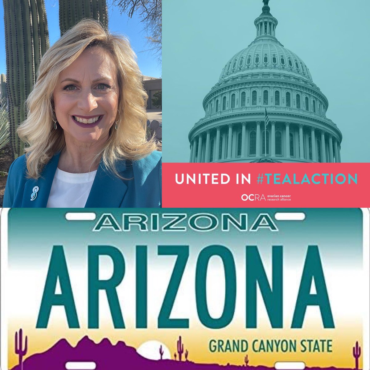 Today I represent AZ with 5 other wonderful women & join ovarian cancer advocates across the nation as we go to the hill & ask for TEAL ACTION.  We will not back down! #tealaction #ovariancancer #ovariancancerawareness #healthadvocate #advocacyinaction #hillsaremein2023